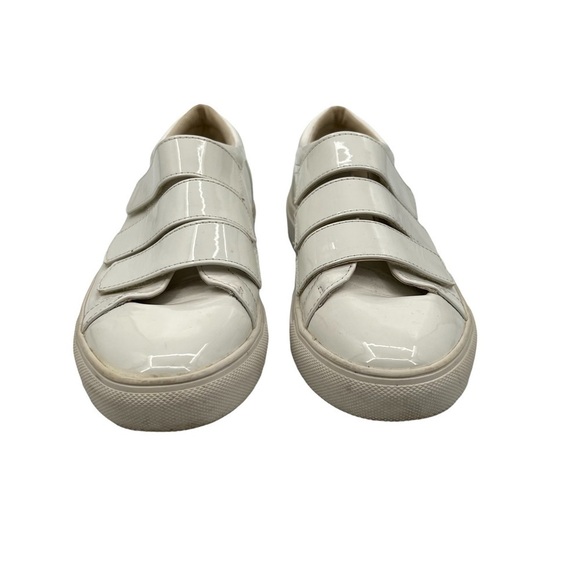 ASOS White Patent Hook And Loop Sneakers Size 3 Big Girl's - Picture 3 of 9